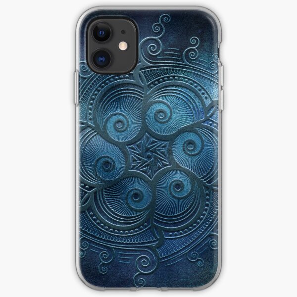 Mobile skin mandala blue too iPhone Soft Case