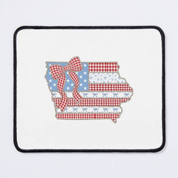 Item preview, Cute Patriotic Iowa Map with Red Gingham Bow designed and sold by Paper Drip.