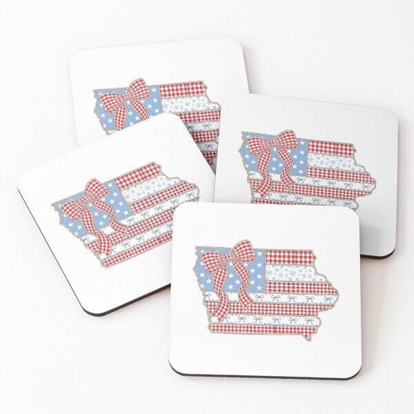 Item preview, Cute Patriotic Iowa Map with Red Gingham Bow designed and sold by Paper Drip.