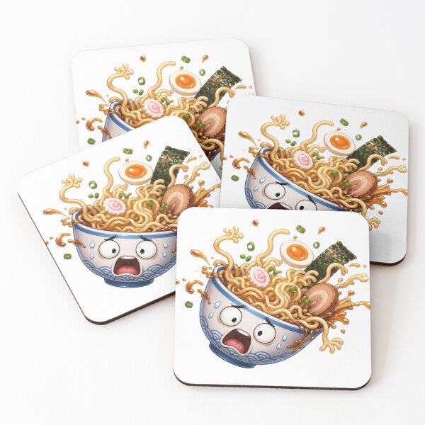 Item preview, Crazy Ramen Bowl Cartoon Character Splashing Noodles designed and sold by jgvisualarts.
