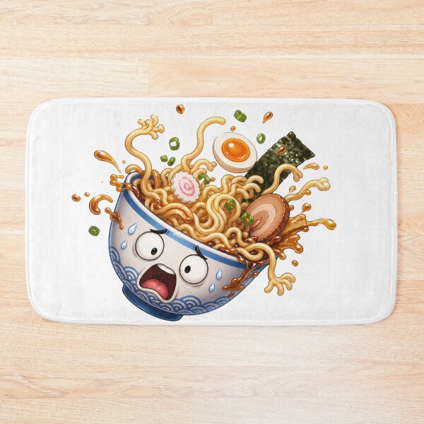 Item preview, Crazy Ramen Bowl Cartoon Character Splashing Noodles designed and sold by jgvisualarts.