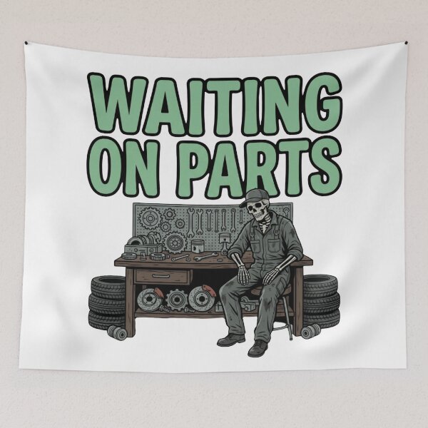Item preview, skeleton garage mechanic funny design designed and sold by ArtDesignTp.