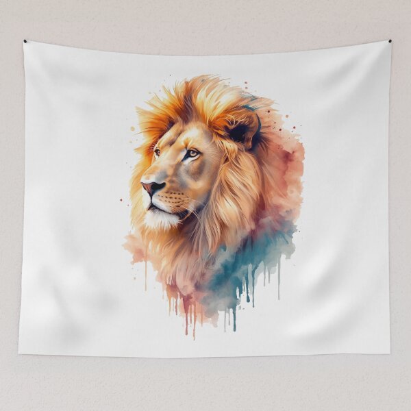 Item preview, Watercolor Lion Art – Majestic King of the Jungle Design designed and sold by Biedroneczka.