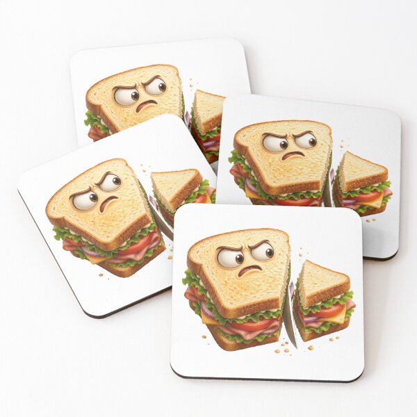 Item preview, Angry Sandwich Sliced in Half Funny Food Art designed and sold by jgvisualarts.