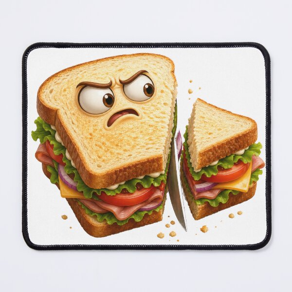 Item preview, Angry Sandwich Sliced in Half Funny Food Art designed and sold by jgvisualarts.