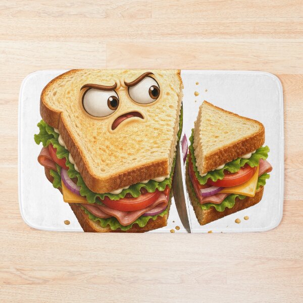 Item preview, Angry Sandwich Sliced in Half Funny Food Art designed and sold by jgvisualarts.
