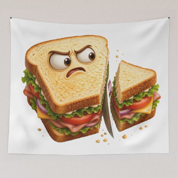 Item preview, Angry Sandwich Sliced in Half Funny Food Art designed and sold by jgvisualarts.