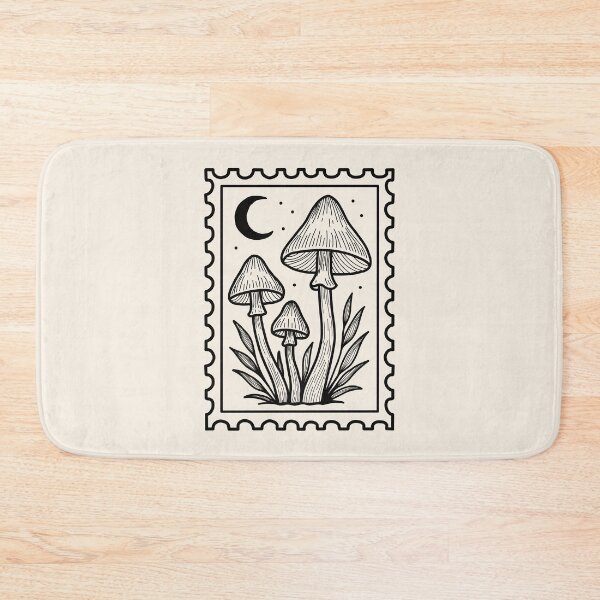 Item preview, Celestial Mushroom Postage Stamp - Mystical Moon & Fungi Art designed and sold by AliAltinelArt.