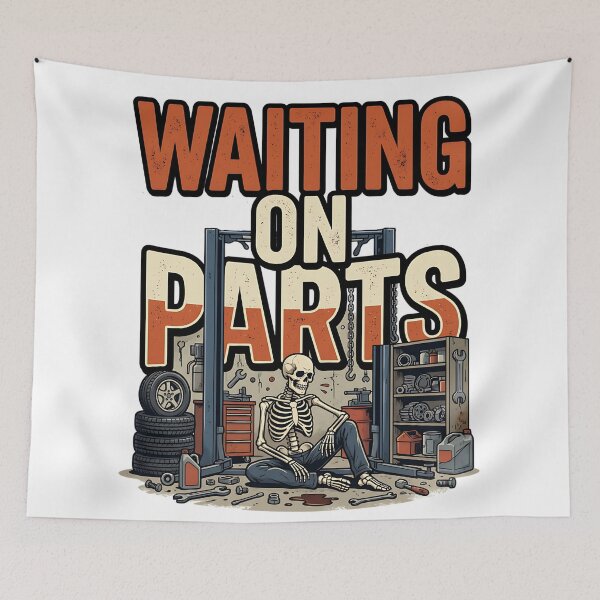 Item preview, mechanic skeleton garage repair art designed and sold by ArtDesignTp.
