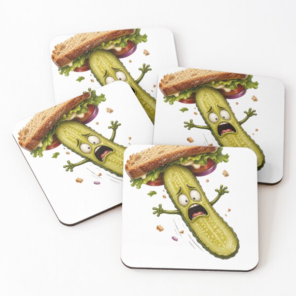 Item preview, Funny Pickle Flying Out of Sandwich Cartoon designed and sold by jgvisualarts.