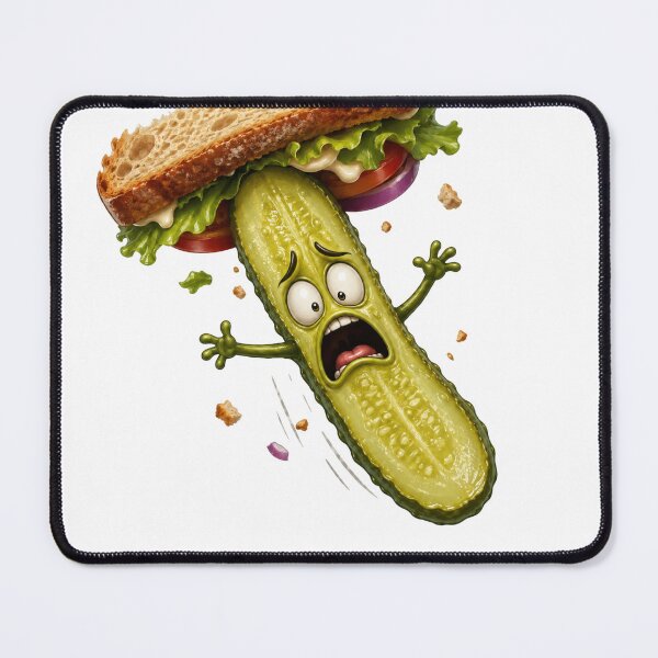 Item preview, Funny Pickle Flying Out of Sandwich Cartoon designed and sold by jgvisualarts.