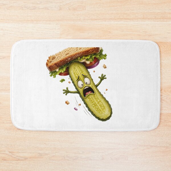 Item preview, Funny Pickle Flying Out of Sandwich Cartoon designed and sold by jgvisualarts.