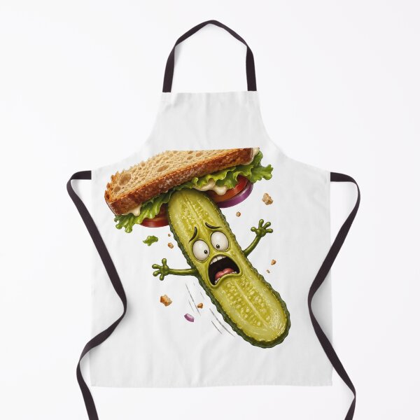 Item preview, Funny Pickle Flying Out of Sandwich Cartoon designed and sold by jgvisualarts.
