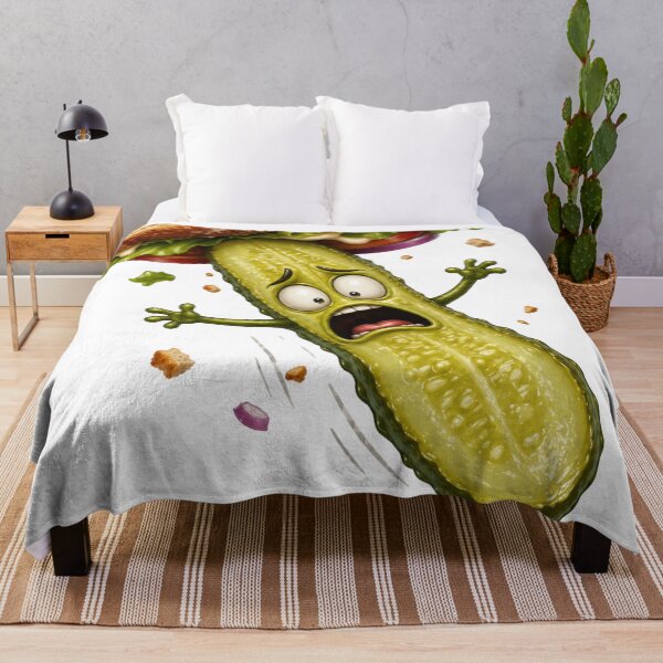 Item preview, Funny Pickle Flying Out of Sandwich Cartoon designed and sold by jgvisualarts.