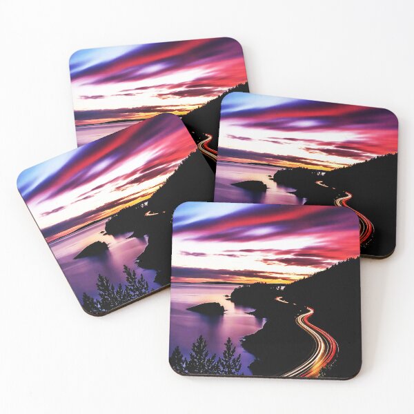 Item preview, Twilight Coastal Drive – Light Trails Along the Shore designed and sold by Exodoi.