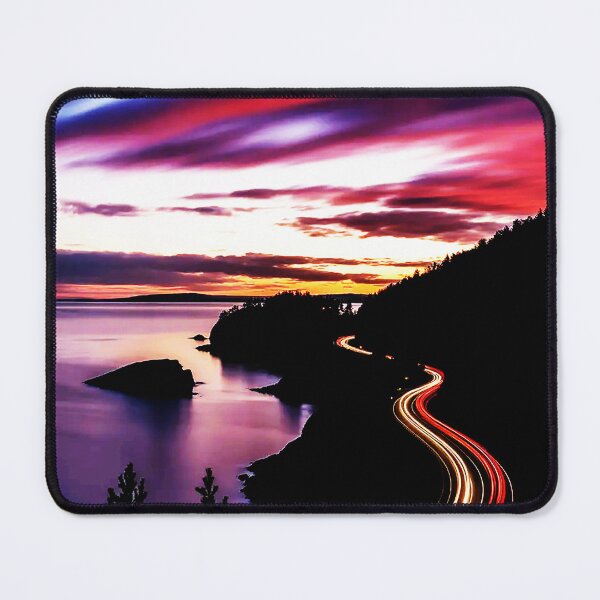 Item preview, Twilight Coastal Drive – Light Trails Along the Shore designed and sold by Exodoi.
