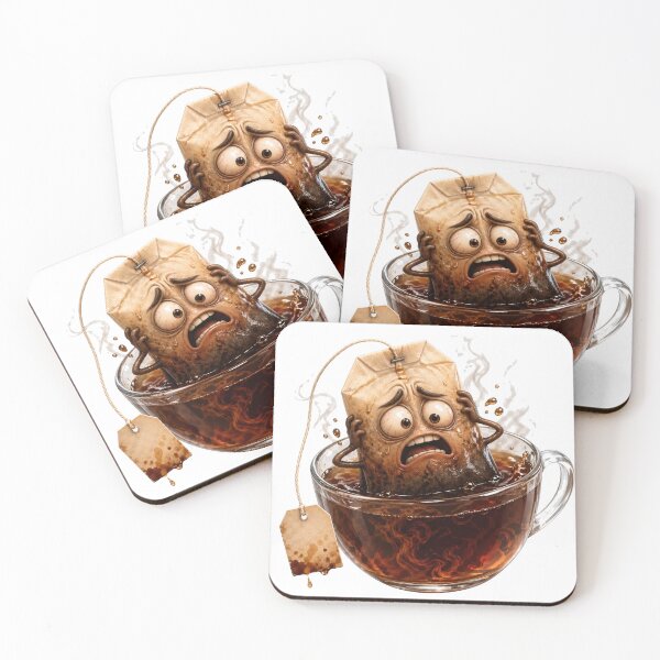 Item preview, Panicked Tea Bag in a Cup of Hot Tea designed and sold by jgvisualarts.
