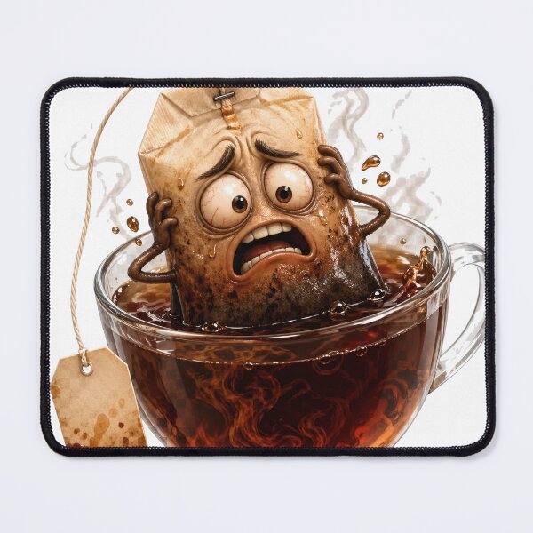 Item preview, Panicked Tea Bag in a Cup of Hot Tea designed and sold by jgvisualarts.