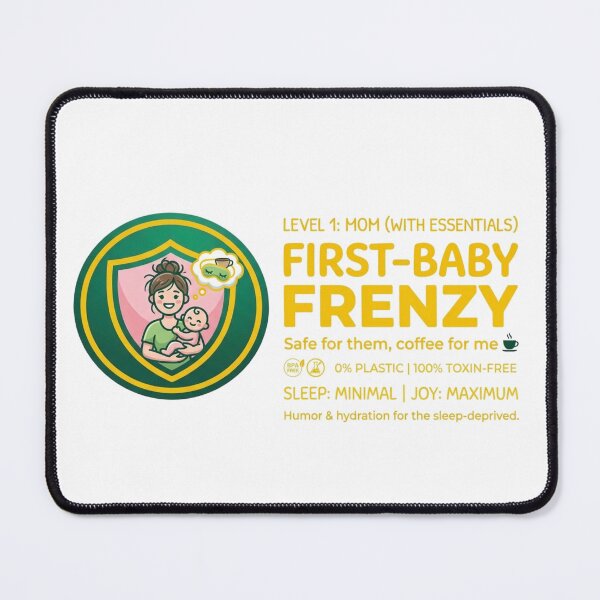 Item preview, First-Baby Frenzy: The "Sleep-Deprived" Golden Edition - 100% Toxin-Free designed and sold by ZarouraMed.