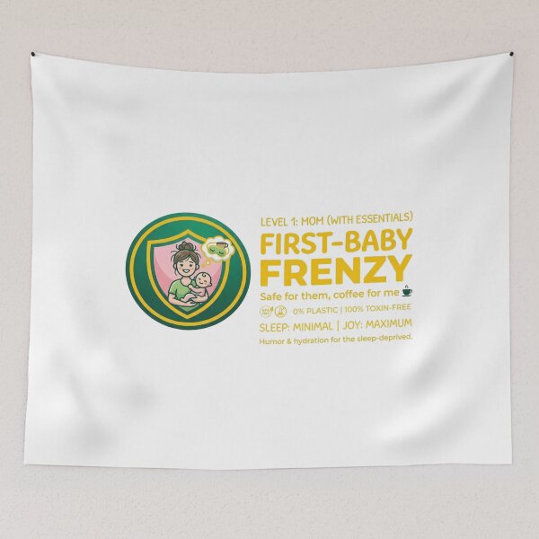 Item preview, First-Baby Frenzy: The "Sleep-Deprived" Golden Edition - 100% Toxin-Free designed and sold by ZarouraMed.