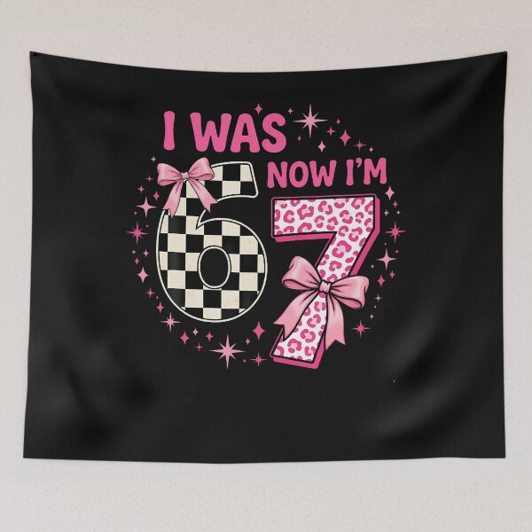 Item preview, 7Th Birthday Girl I Was 6 Now I'M 7 Coquette Bow designed and sold by Jackstudioo.