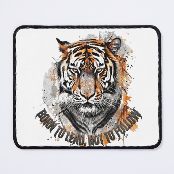 Item preview, Born To Lead Tiger - Motivational Watercolor Splash Art designed and sold by VNDL Gear.