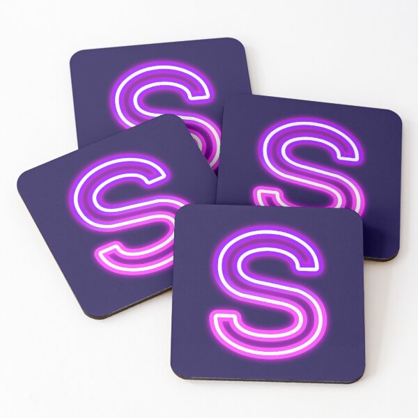 Item preview, Letter S Neon Pink Purple Glow - Retro Futuristic Monogram Initial designed and sold by SolutionsArt.