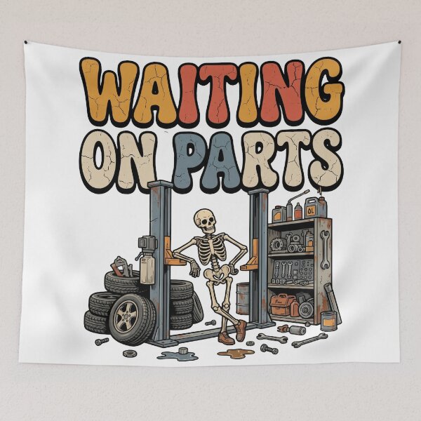 Item preview, garage life skeleton mechanic humor designed and sold by ArtDesignTp.