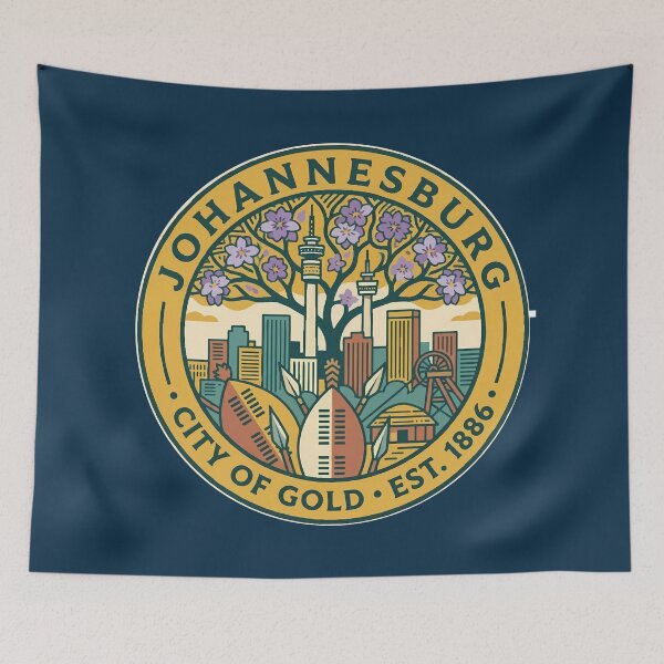 Item preview, Johannesburg Illustration Travel Art Badge designed and sold by KrisSidDesigns.
