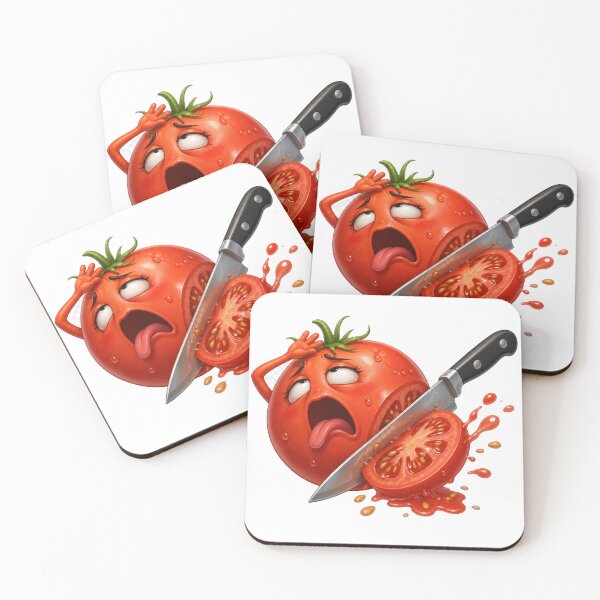 Artikelvorschau, Schreiende Tomate, die vom Messer geschnitten wird – Lustige Kunst entworfen und verkauft von jgvisualarts.