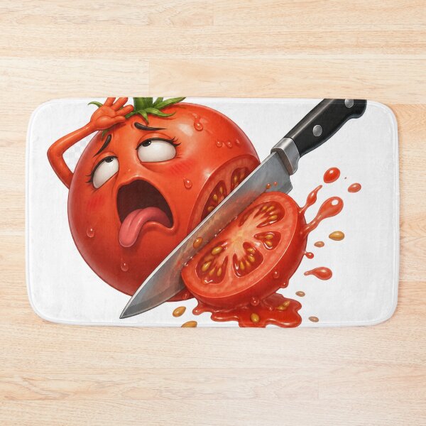 Item preview, Screaming Tomato Sliced by Knife Funny Art designed and sold by jgvisualarts.