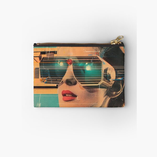 Item preview, Retro-futuristic woman wearing virtual reality glasses designed and sold by paulrommer.