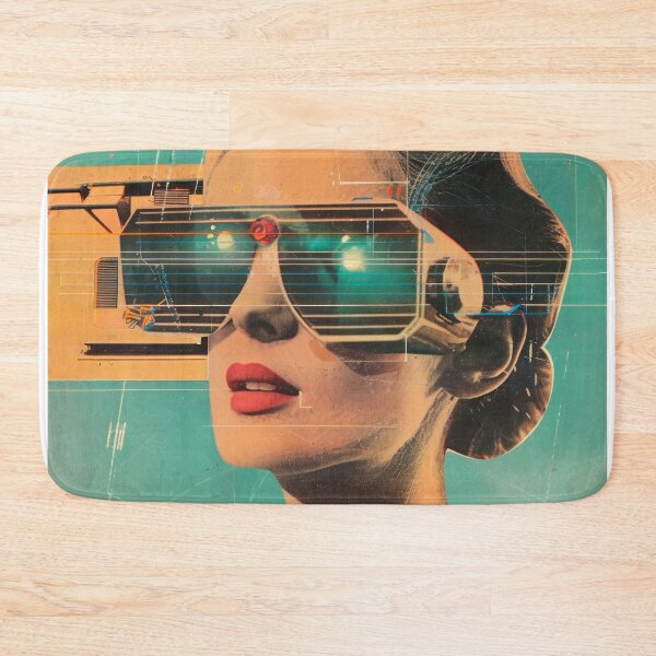 Item preview, Retro-futuristic woman wearing virtual reality glasses designed and sold by paulrommer.