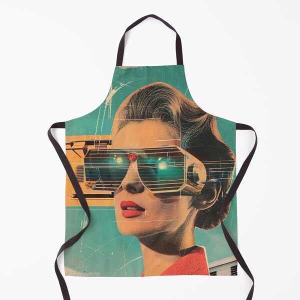 Item preview, Retro-futuristic woman wearing virtual reality glasses designed and sold by paulrommer.