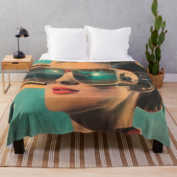 Item preview, Retro-futuristic woman wearing virtual reality glasses designed and sold by paulrommer.