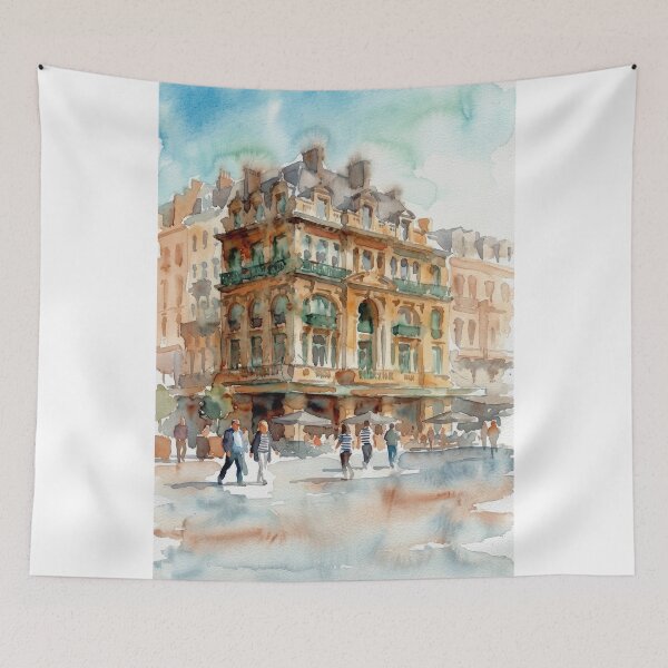 Item preview, Brussels Square Watercolor designed and sold by caracatita75.