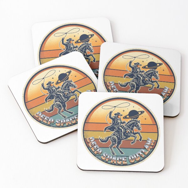 Item preview, Deep Space Outlaw Astronaut Cowboy Riding Space Horse Retro 70s Sunset Vintage Sci-Fi Western designed and sold by afarkar.
