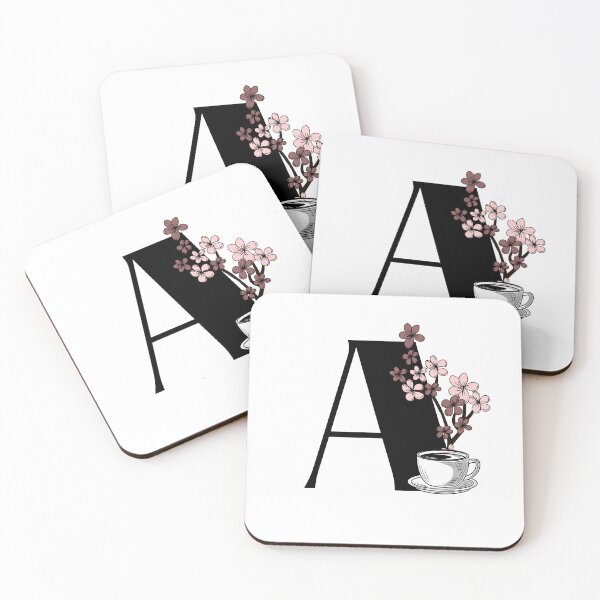 Item preview, Floral Coffee Monogram Letter A designed and sold by Lyssarien.