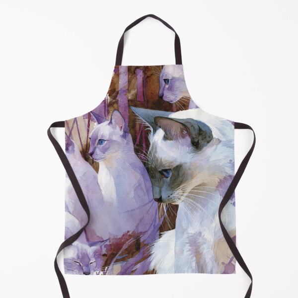 Item preview, Gatos blancos en acuarela en una bruma púrpura designed and sold by Paolo-Bandal.