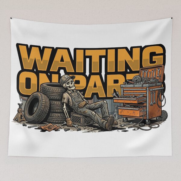 Item preview, waiting on parts garage skeleton design designed and sold by ArtDesignTp.