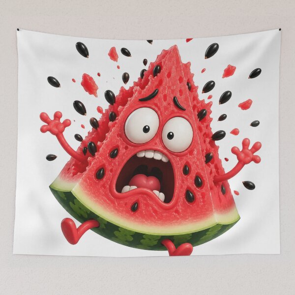 Item preview, Screaming Watermelon Slice Funny Cartoon Character designed and sold by jgvisualarts.