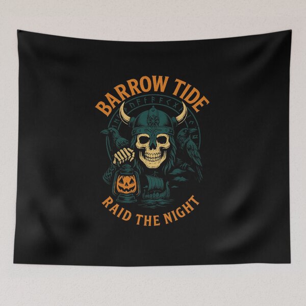 Item preview, Barrow Tide Raid the Night Viking Skull Lantern designed and sold by Mythborn Saga.