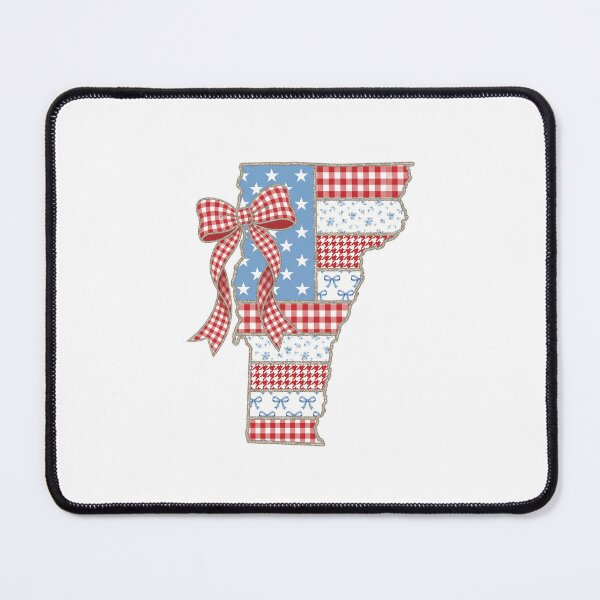 Item preview, Cute Patriotic West Vermont Map with Red Gingham Bow designed and sold by Paper Drip.