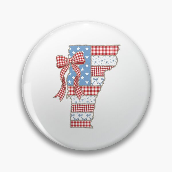 Item preview, Cute Patriotic West Vermont Map with Red Gingham Bow designed and sold by Paper Drip.