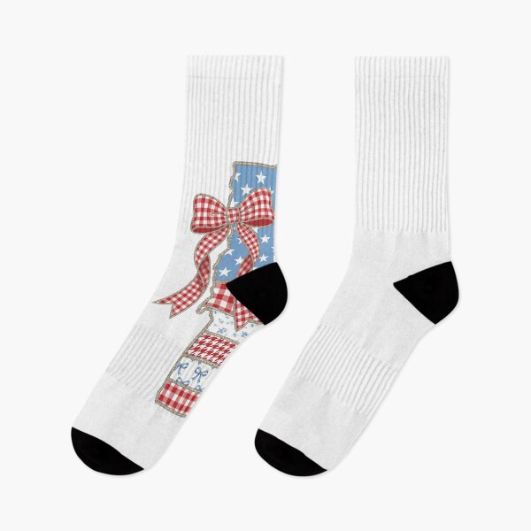 Item preview, Cute Patriotic West Vermont Map with Red Gingham Bow designed and sold by Paper Drip.