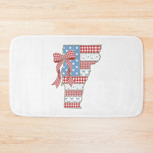 Item preview, Cute Patriotic West Vermont Map with Red Gingham Bow designed and sold by Paper Drip.