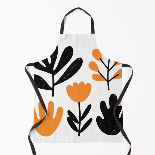 Item preview, Bold Botanical Clipart Set – Black & Orange Folk Art Plants designed and sold by Fariks.