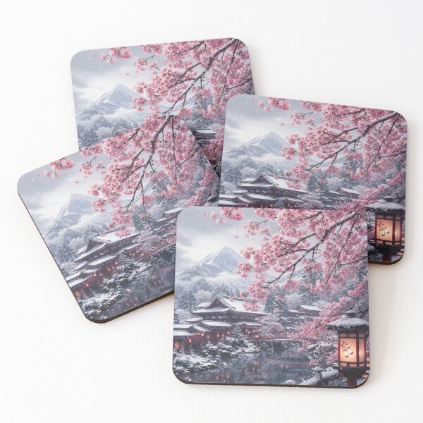 Item preview, Japanese Sakura Winter Village designed and sold by POD Art Studio.