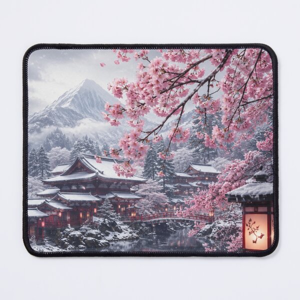 Item preview, Japanese Sakura Winter Village designed and sold by POD Art Studio.