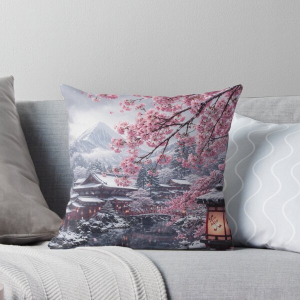 Item preview, Japanese Sakura Winter Village designed and sold by POD Art Studio.
